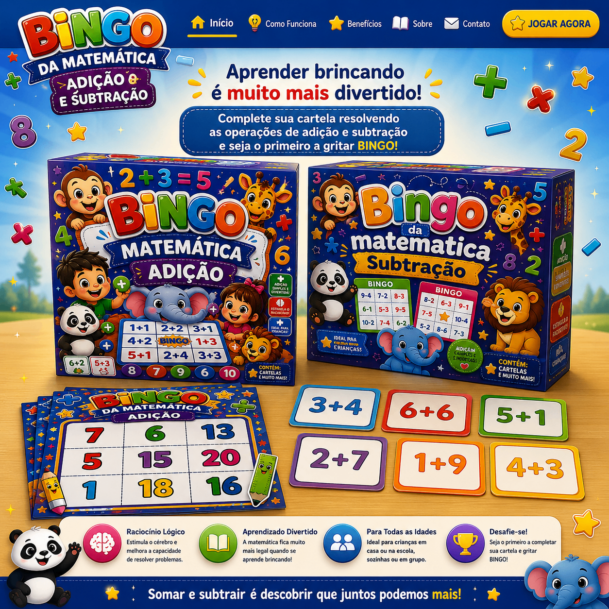 Bingo da Matemática — Adição e Subtração